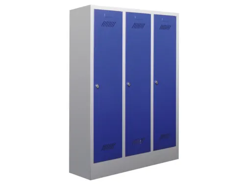 lockerkast v. kinderen,HxBxD 1600x930x500mm,3vak,RAL7035,front RAL5010