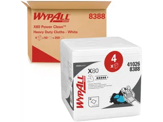 Poetsdoek WypAll X80 PowerClean 305x317mm 4x50vel wit 8388 - 1