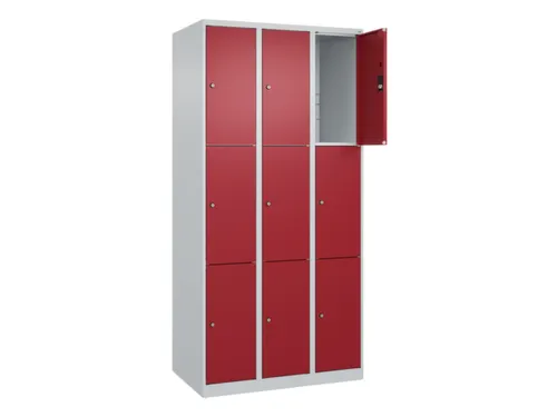 lockerkast,HxBxD 1850x900x500mm,3x3vakken,vak B 300mm,cil.-slot