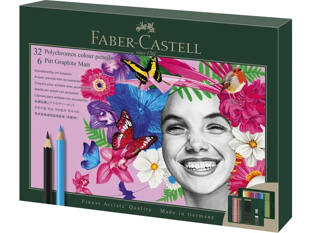 Set dessin Faber-Castell Polychromos & Pitt Graphite mat 40 pièces