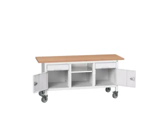 werkbank,HxBxD 830x1750x600mm,multiplexblad,uitrusting: 2laden,2kasten - 1
