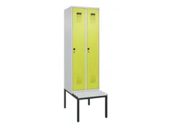 locker met bank,voor scheiding van kleding,HxBxD 2120x600x815mm,2vak