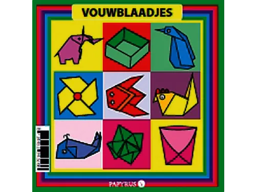 Vouwblaadjes vierkant 12x12cm 65gram assorti 90 vel