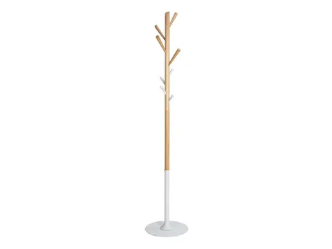 Tree kapstok in modern wit/beukenhout 8 haken 175 cm