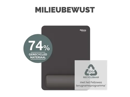Muismat met polssteun Fellowes Breyta XL zwart 21x28cm