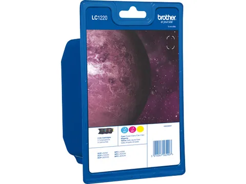 Voordeelverpakking met de drie kleurencartridges LC-1220C, LC-1220M en