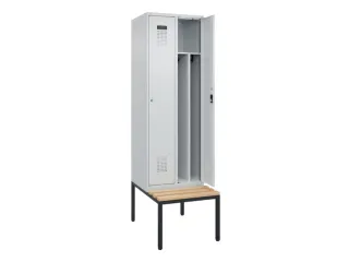 locker met bank,voor scheiding van kleding,HxBxD 2120x600x815mm,2vak - 1