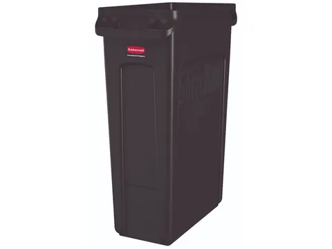 Rubbermaid Afvalbak Slim Jim Vented met luchtsleuven 87liter Zwart