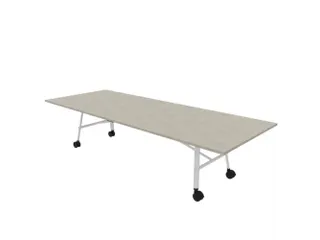 klaptafel,HxBxD 750x3200x1200mm,hoekig,4voeten wit,ovale buis - 1