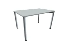 Vergadertafel Rechthoekig 72x120x80cm Lichtgrijs 4voeten Alu