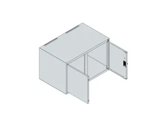 opzetkast,v. locker,2vak.,vak B 400mm,HxBxD 500x800x500mm,vleugeldeur - 3