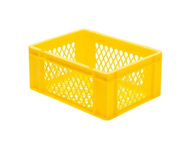 Euronorm-stapelbak 15l 175x400x300mm Wanden/bodem Opengewerkt Geel