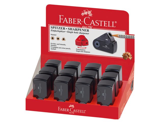 puntenslijper Faber-Castell "Sleeve" Mini enkel zwart | FaberCastellShop.nl