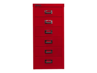 kantoor-ladekast HxBxD 590x279x380mm 6 laden romp kardinaalrood staal - 4