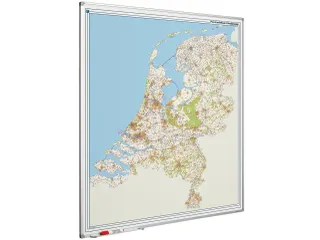 Landkaart Bord 130x110 Softline Profiel 8mm Nederland Postcode