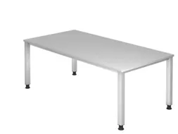 In hoogte verstelbaar bureau,HxBxD 680-760x2000x1000mm,blad grijs