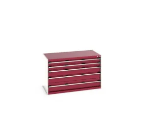 ladekast 800x1300x750mm 5laden zware lasten RAL7035 front RAL3004 - 7