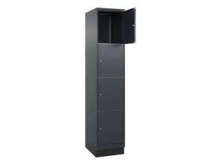 lockerkast,HxBxD 1950x400x500mm,1x4vakken,vak B 400mm,cil.-slot,sokkel - 1