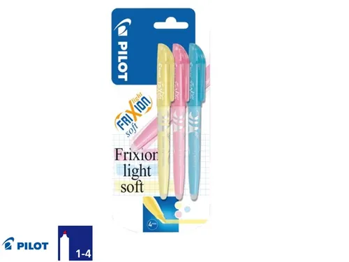 Markeerstift Pilot Frixion Light Soft Medium Blauw Geel Roze blister