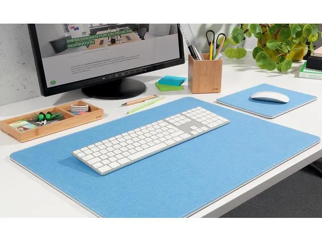 Sous-main de bureau EYE STYLE gris clair/bleu 600x450x7mm