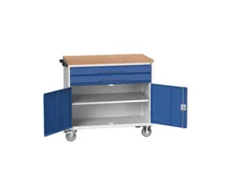 gereedschapswagen 980x1050x600mm multiplexblad 2 laden+Kast RAL5010