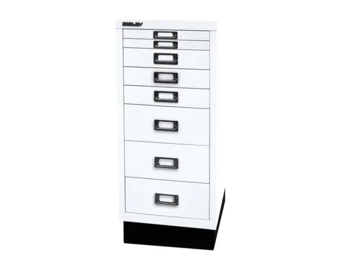 kantoor-ladekast HxBxD 670x279x380mm 8 laden romp verkeerswit staal