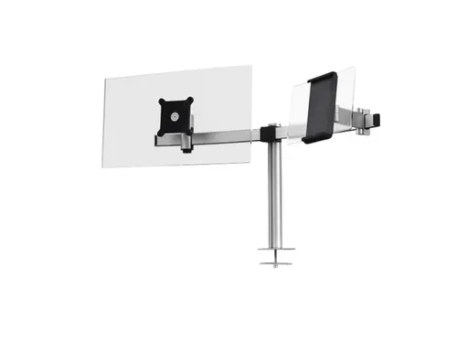 Monitorarm Durable met bladdoorvoer voor 1 scherm en 1 tablet
