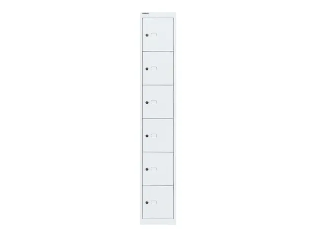 lockerkast,HxBxD 1802x305x305mm,1x6vakken,cil.-slot,romp verkeerswit