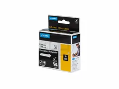 Dymo 1805442 Rhino Permanent Polyester Zwart op wit 6mm