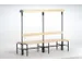banc double,HxLxP 1670x2000x725mm,barrettes en bois,RAL7016