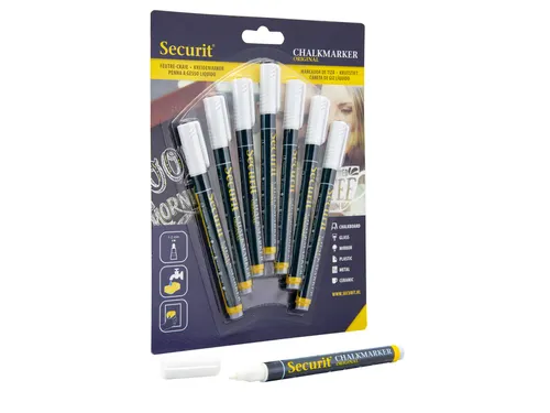 Krijtstift Securit Sma-100 Rond 1-2mm Wit 7 Stuks