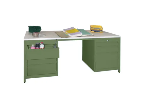 werkplaatsbureau,HxBxD 720x1700x800mm,RAL7035,front RAL3000