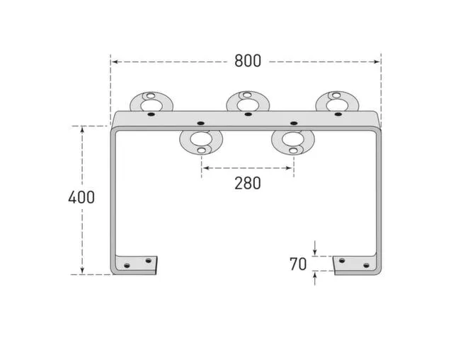 steppenrek,L 800mm,5instelplaatsen,gebruik beide zijden
