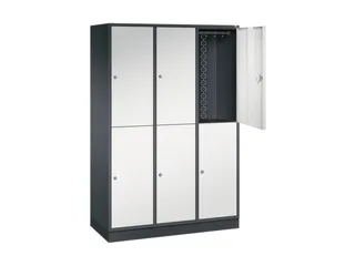 Dubbeldekse garderobekast,RAL 7021/RAL 7035,HxBxD 1950x1220x500mm - 1