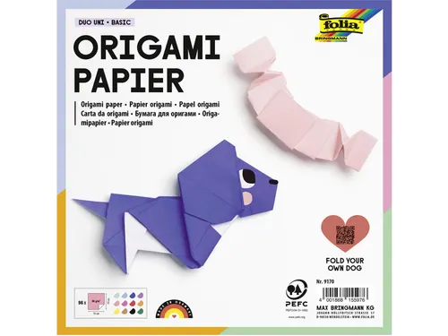 Origami vouwpapier Duo Uni 19x19cm 80g 96 vellen