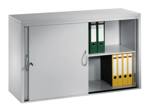 Schuifdeurkast Hxbxd 720X1200X400Mm 2Legborden Afdekplaat Ral7035