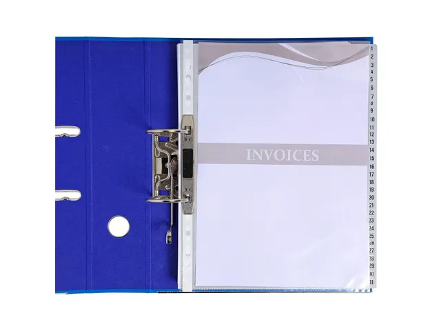 Bedrukte Tabbladen A4+ Grijs Polypropyleen 31-delig 1-31 23-Gaats