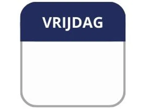 LabelLORD PL Dagetiket Vrijdag 25x25mm Donkerblauw Flushlabel 1000 st.