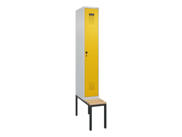 locker met bank,voor scheiding van kleding,HxBxD 2120x300x815mm,1vak