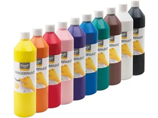 vingerverf Happy set met 10 flesjes 750 ml assorti - 2