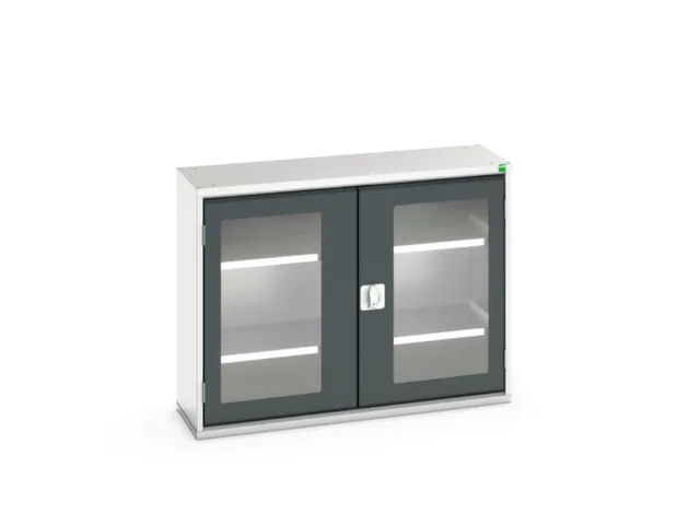 vitrinekast 800x1050x350mm 2xStalen bodem romp RAL7035 front RAL7016