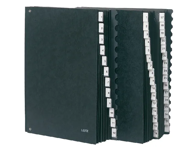 Termijnmap Leitz 5844 1-31 I-XII zwart karton