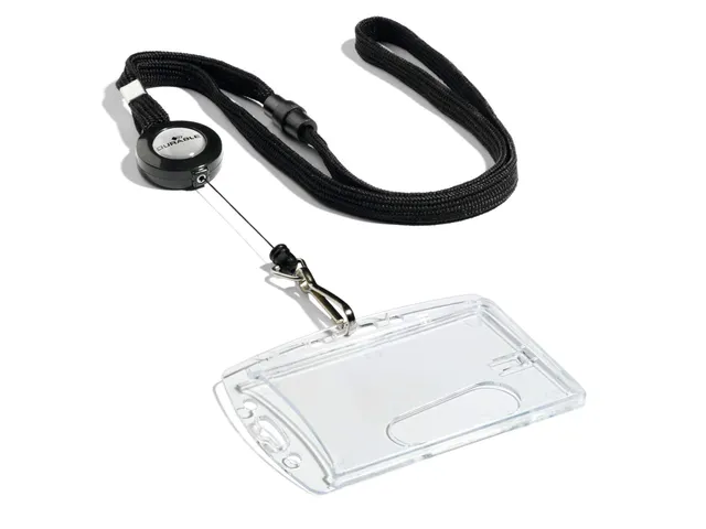 Lacet textile 10 avec enrouleur et attache mousqueton noir