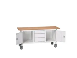 werkbank,HxBxD 830x1750x600mm,multiplexblad,uitrusting: 3laden,2kasten