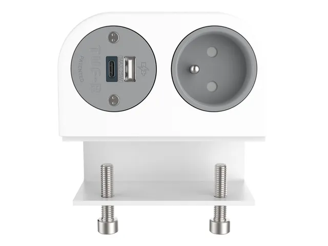 Desktop stekkerdoos Power Phase 1x penaarde + USB A en C 25W Wit