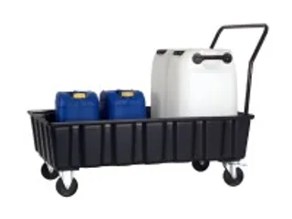 verrijdbare PE-opvangbak,v. 2x200l vat,opvangvol. 220l - 1