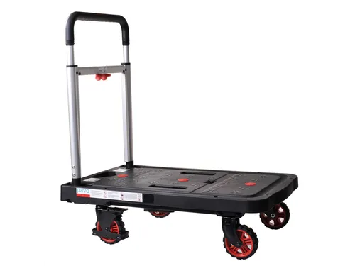 Transportkar Pavo platform trolley inklapbaar 137kg zwart