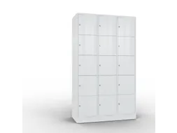lockerkast cil.slot 1950x1150x540mm 3x5 vakken RAL7035 front RAL7035