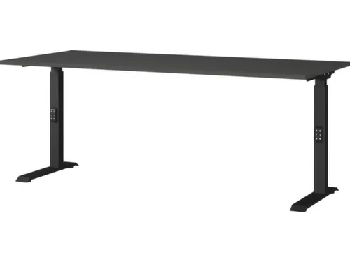 In hoogte verstelbaar bureau,HxBxD 680-910x1800x800mm,blad grafiet