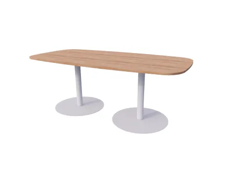 Linesto vergadertafel 200x100 deens ovaal hav/kers 25mm alu